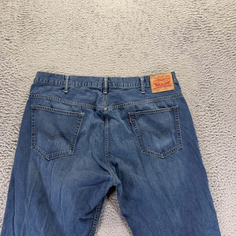 Levi's 569 Jeans Mens 40x28 Blue Cotton Denim Straight Whiskered Workwear Fadded